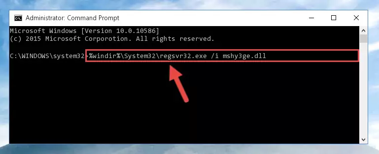 Uninstalling the Mshy3ge.dll library from the system registry
