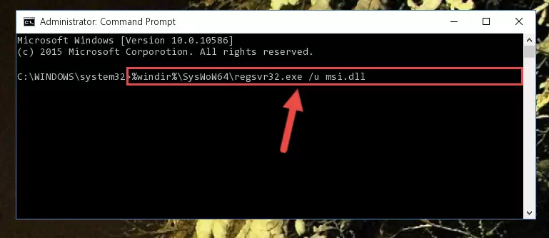 Creating a new registry for the Msi.dll file in the Windows Registry Editor