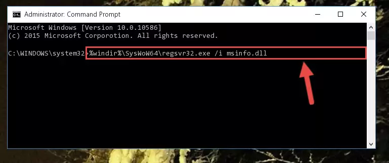 Deleting the damaged registry of the Msinfo.dll