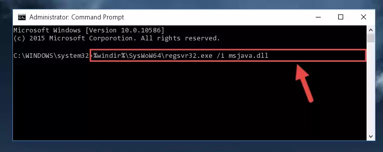 Uninstalling the damaged Msjava.dll library's registry from the system (for 64 Bit)