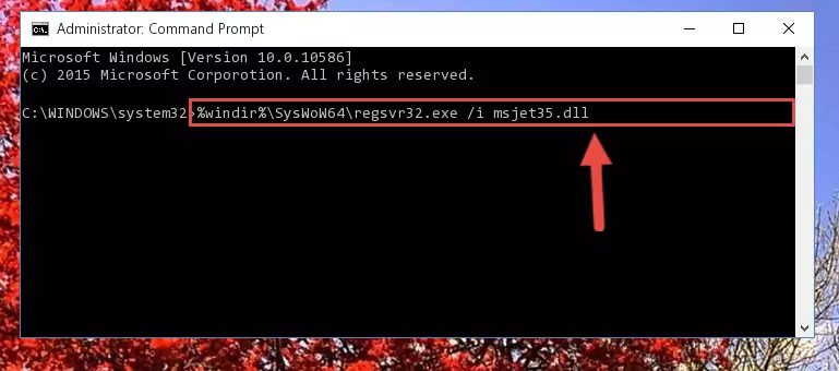 Uninstalling the broken registry of the Msjet35.dll file from the Windows Registry Editor (for 64 Bit)
