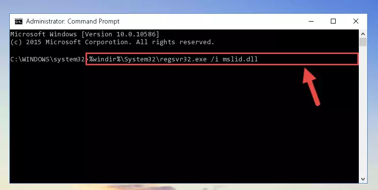 Deleting the Mslid.dll file's problematic registry in the Windows Registry Editor
