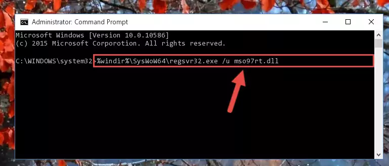 Reregistering the Mso97rt.dll file in the system (for 64 Bit)