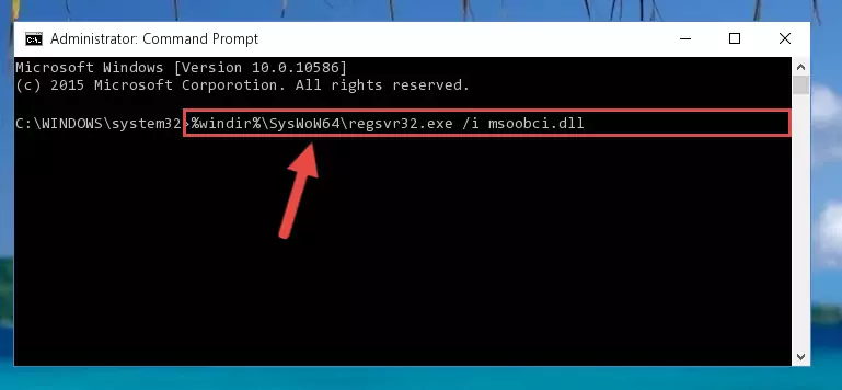 Uninstalling the damaged Msoobci.dll file's registry from the system (for 64 Bit)