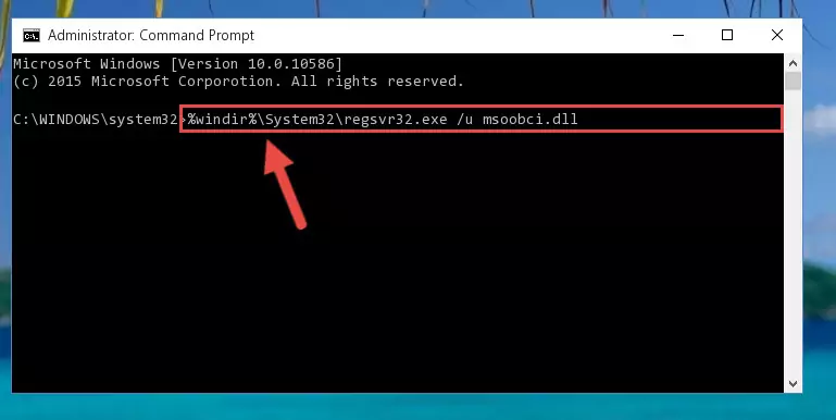 Reregistering the Msoobci.dll file in the system