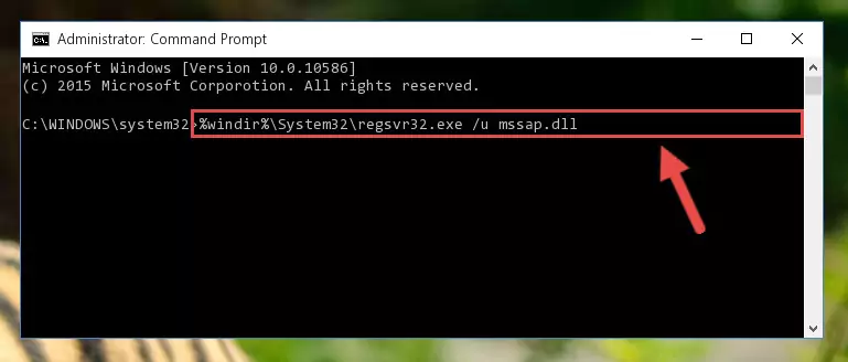 Creating a new registry for the Mssap.dll file in the Windows Registry Editor