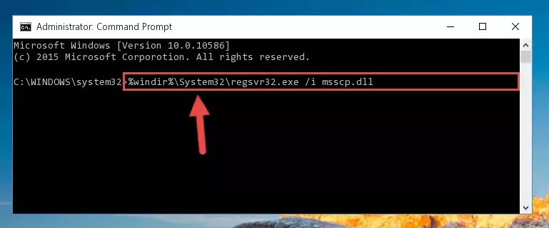 Reregistering the Msscp.dll file in the system (for 64 Bit)