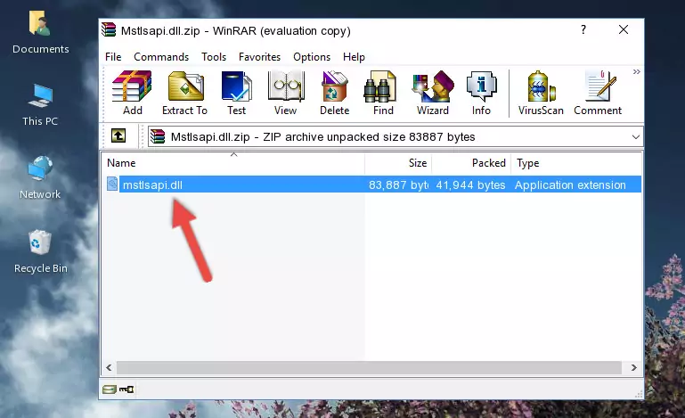 Copying the Mstlsapi.dll file into the software's file folder