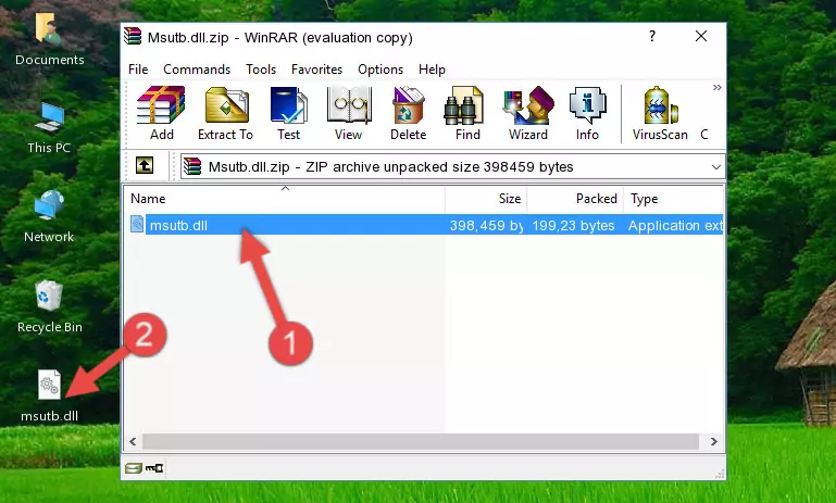 Copying the Msutb.dll file into the software's file folder