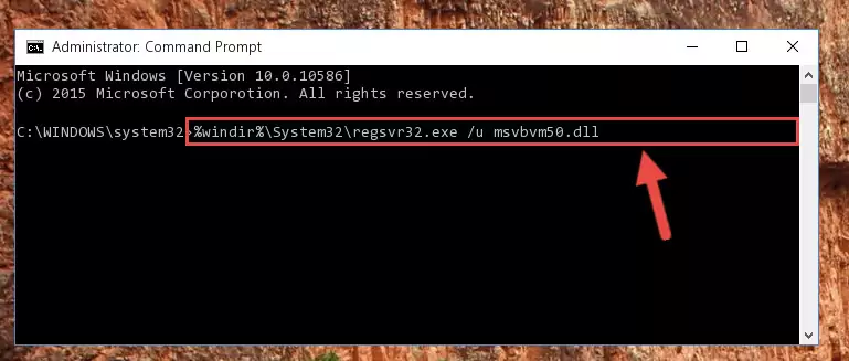 Reregistering the Msvbvm50.dll file in the system