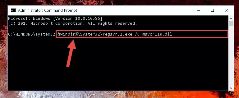 Extracting the Msvcr110.dll file from the .zip file