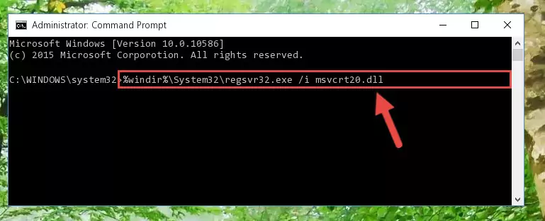 Reregistering the Msvcrt20.dll file in the system (for 64 Bit)