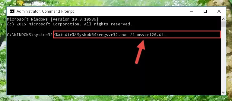 Cleaning the problematic registry of the Msvcrt20.dll file from the Windows Registry Editor