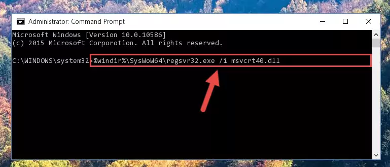 Uninstalling the damaged Msvcrt40.dll file's registry from the system (for 64 Bit)