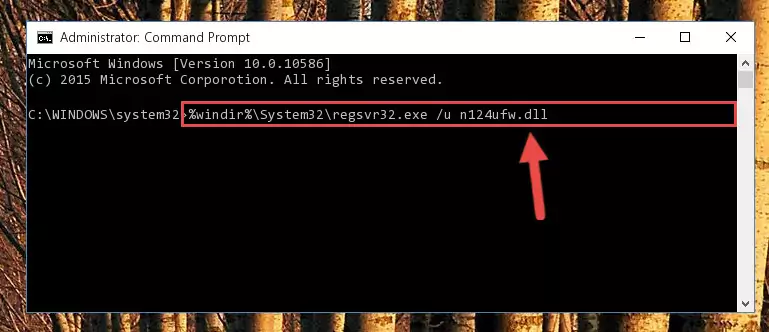 Extracting the N124ufw.dll file from the .zip file