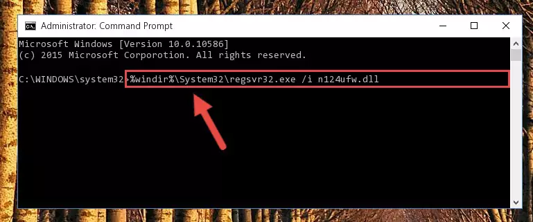 Reregistering the N124ufw.dll file in the system (for 64 Bit)