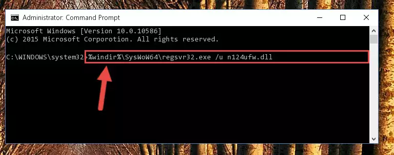 Reregistering the N124ufw.dll file in the system