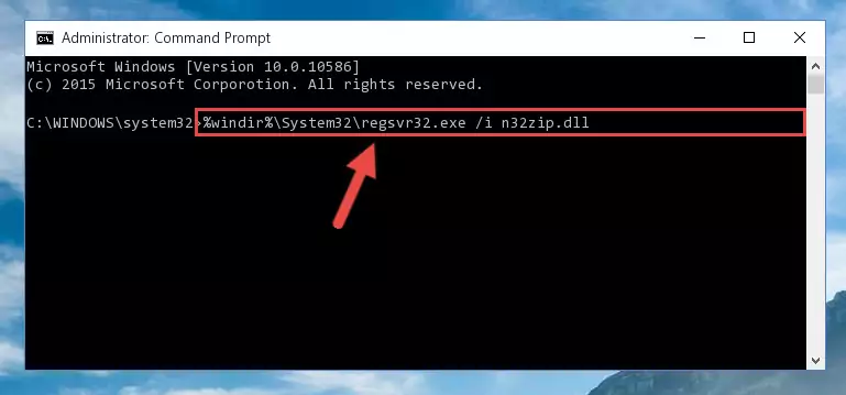 Cleaning the problematic registry of the N32zip.dll library from the Windows Registry Editor