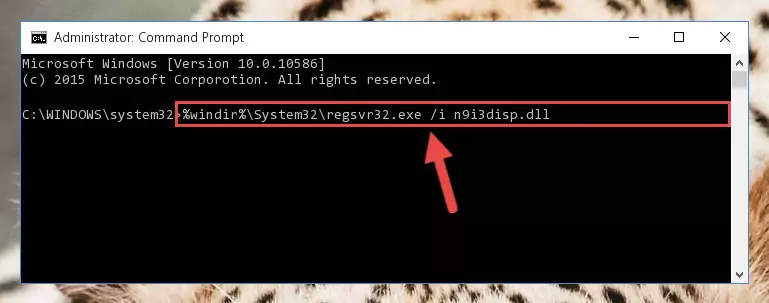 Deleting the damaged registry of the N9i3disp.dll