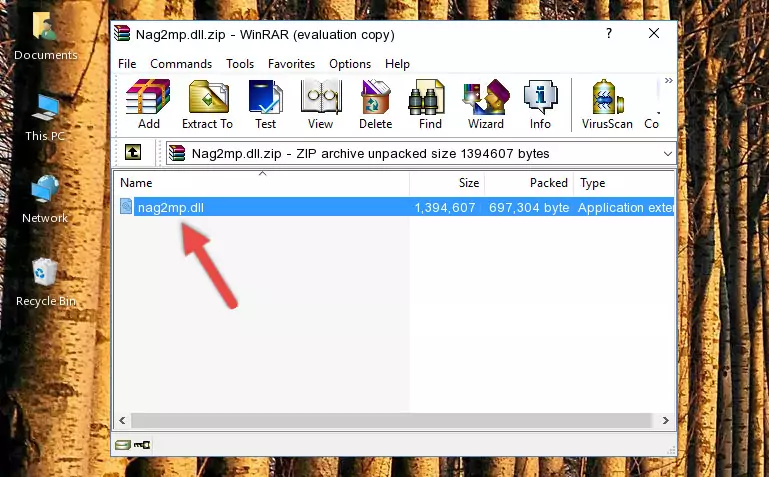 Copying the Nag2mp.dll file into the file folder of the software.
