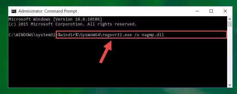 Creating a new registry for the Nagmp.dll library in the Windows Registry Editor