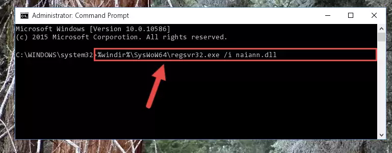 Uninstalling the damaged Naiann.dll library's registry from the system (for 64 Bit)