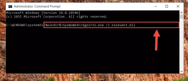 Deleting the Naievent.dll library's problematic registry in the Windows Registry Editor