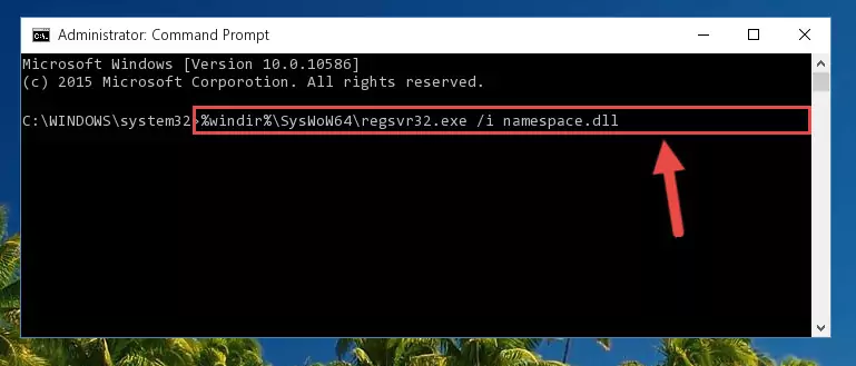 Uninstalling the Namespace.dll library from the system registry