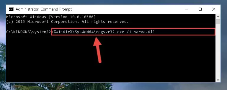 Uninstalling the damaged Narva.dll library's registry from the system (for 64 Bit)