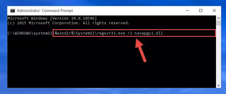 Uninstalling the Navapgui.dll library from the system registry