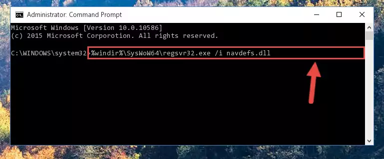 Uninstalling the damaged Navdefs.dll library's registry from the system (for 64 Bit)