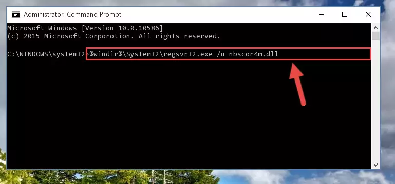Reregistering the Nbscor4m.dll file in the system