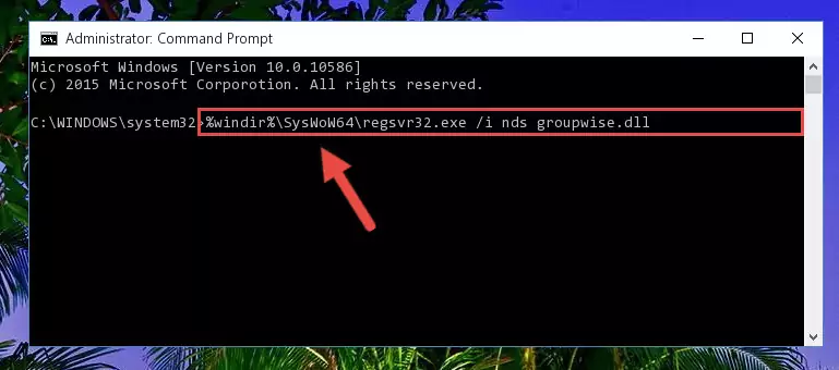 Uninstalling the broken registry of the Nds groupwise.dll library from the Windows Registry Editor (for 64 Bit)