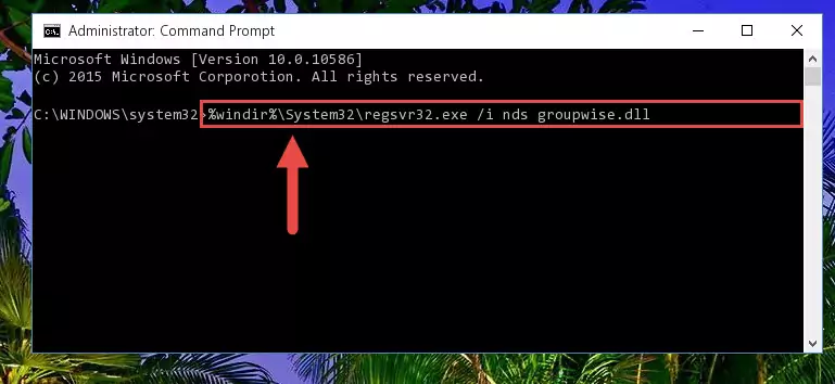 Deleting the Nds groupwise.dll library's problematic registry in the Windows Registry Editor