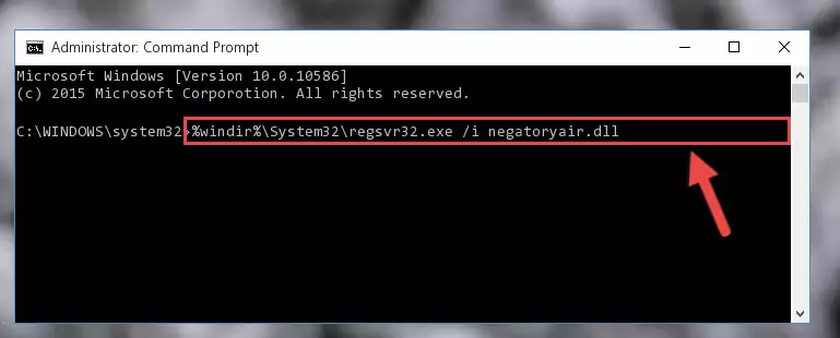Reregistering the Negatoryair.dll file in the system (for 64 Bit)