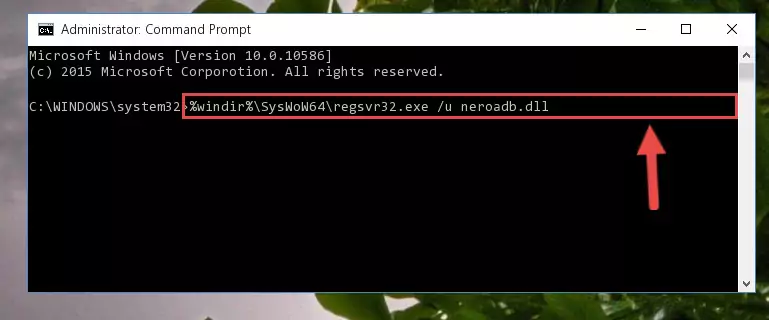Reregistering the Neroadb.dll library in the system (for 64 Bit)