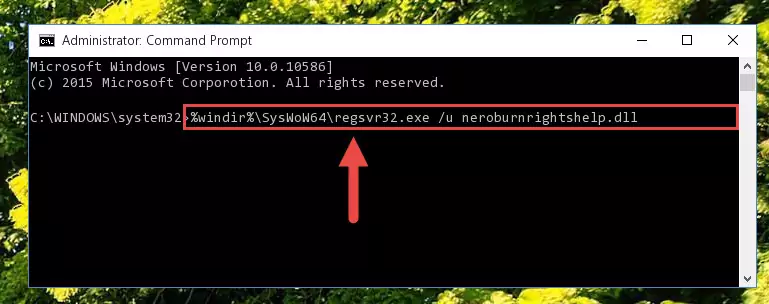 Reregistering the Neroburnrightshelp.dll file in the system (for 64 Bit)
