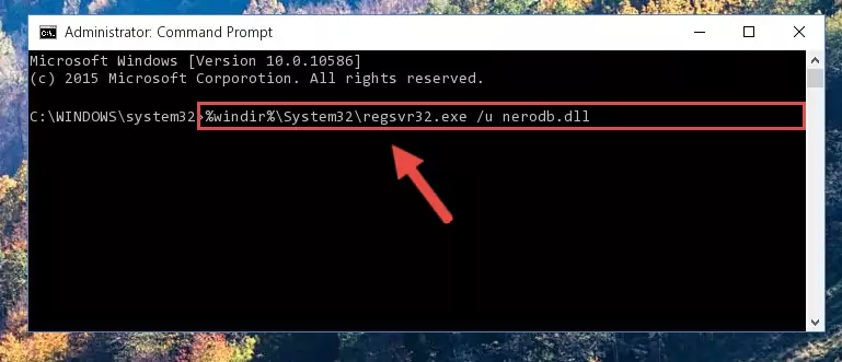 Reregistering the Nerodb.dll file in the system