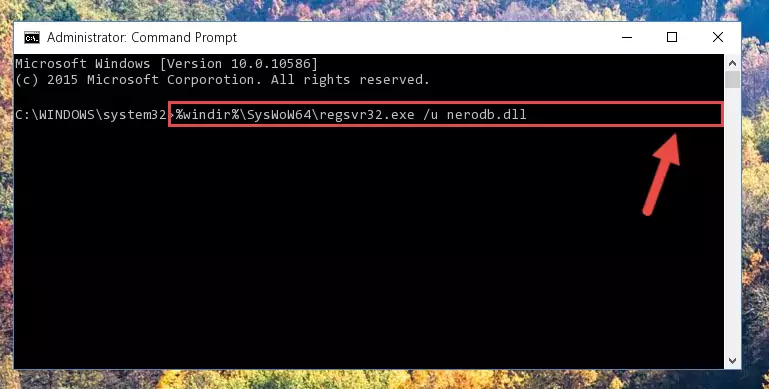 Reregistering the Nerodb.dll file in the system (for 64 Bit)