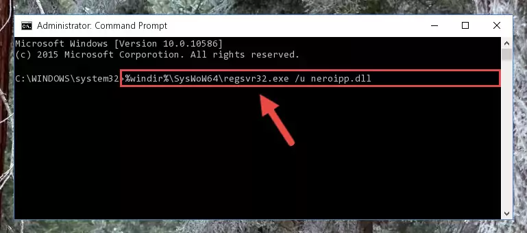 Reregistering the Neroipp.dll file in the system