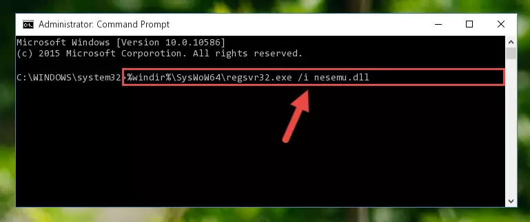 Reregistering the Nesemu.dll file in the system