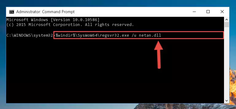 Reregistering the Netan.dll file in the system
