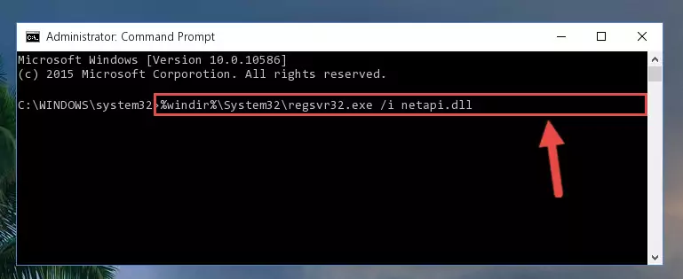 Uninstalling the Netapi.dll file from the system registry