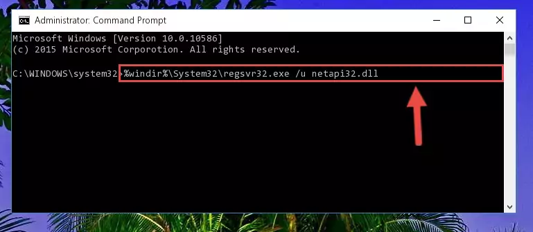 Reregistering the Netapi32.dll file in the system
