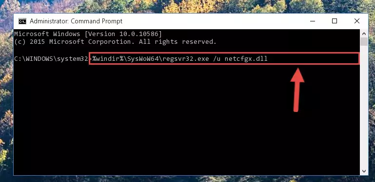 Reregistering the Netcfgx.dll file in the system