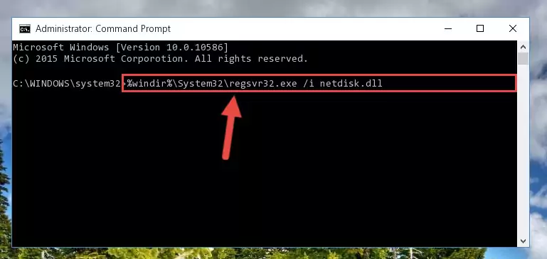 Reregistering the Netdisk.dll file in the system (for 64 Bit)