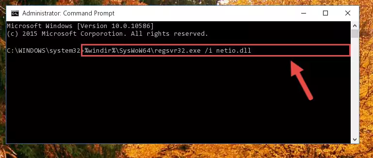 Uninstalling the damaged Netio.dll file's registry from the system (for 64 Bit)