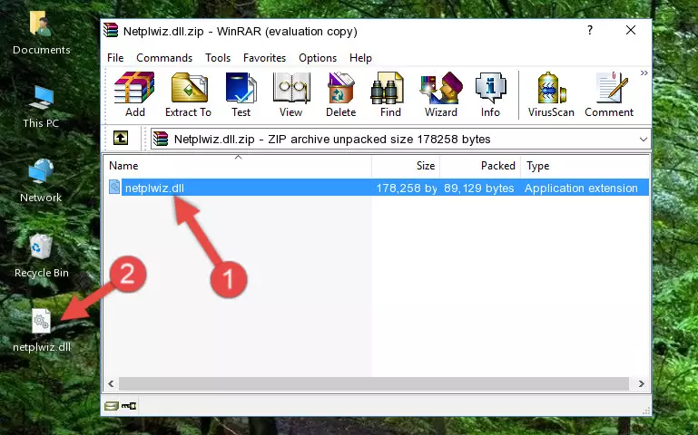 Copying the Netplwiz.dll file into the file folder of the software.