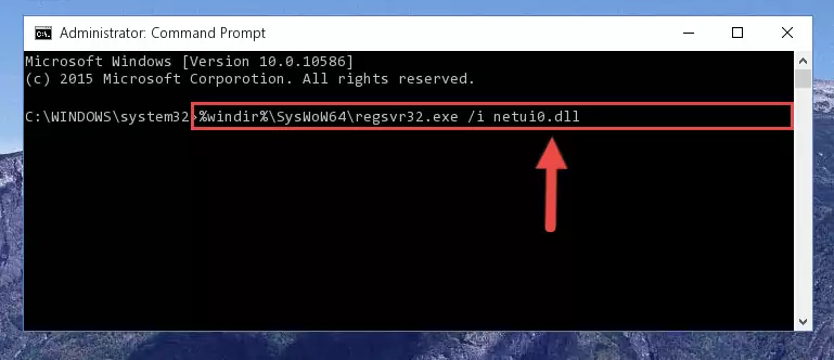 Deleting the damaged registry of the Netui0.dll