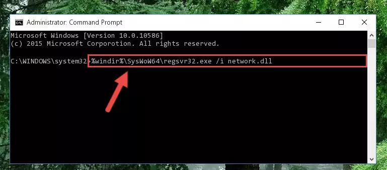 Deleting the Network.dll file's problematic registry in the Windows Registry Editor